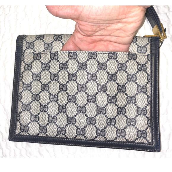Gucci Navy Canvas/leather Clutch - Picture 3 of 9